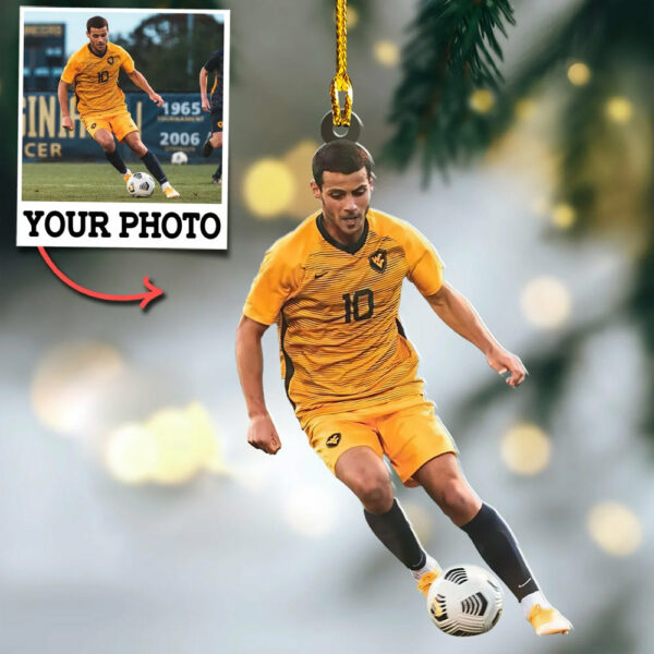 Custom Photo Ornament Gift For Soccer Player - Personalized Upload Photo Soccer Team Ornament Gift For Soccer Lovers - Image 2