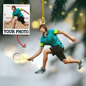 Custom Photo Ornament Gift For Tennis Player - Personalized Photo Ornament Gift For Tennis Lovers - Custom Photo Tennis Ornament