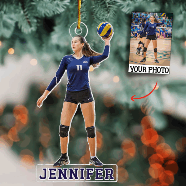 Custom Photo Ornament Gift For Volleyball Player - Upload Photo Volleyball Team Ornament Gift For Volleyball Lovers - Image 5