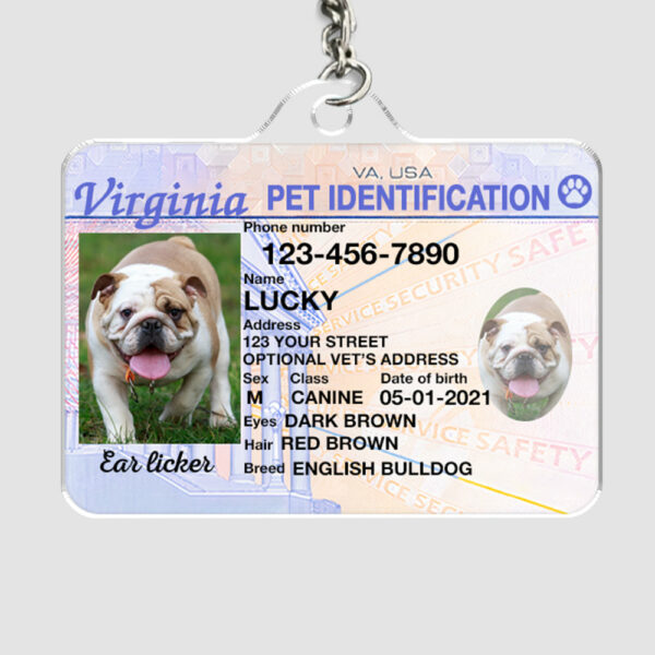 Custom Photo Pet ID Tags - Drivers License - Virginia - Image 3