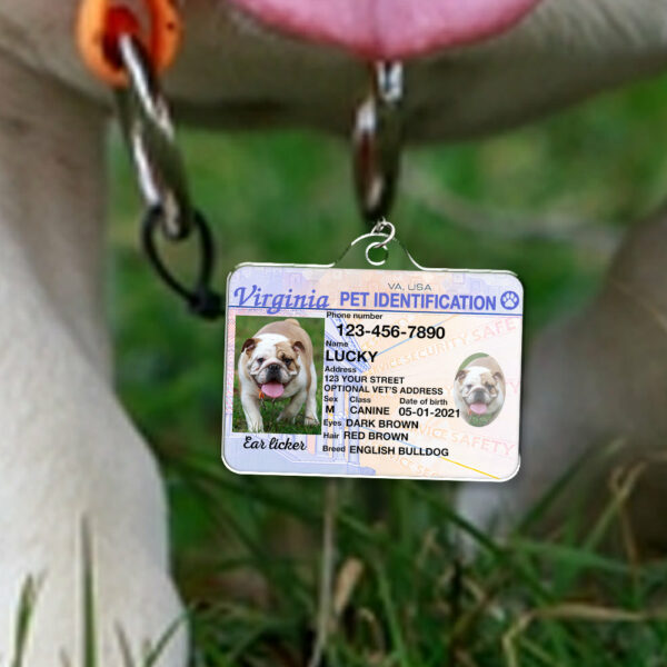 Custom Photo Pet ID Tags - Drivers License - Virginia - Image 2