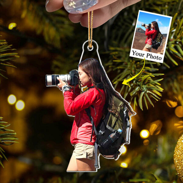 Custom Photo Photographer Acrylic Ornament - Personalized Upload Photo Acrylic Ornament For Photography Lovers - Image 2