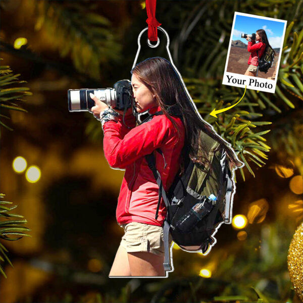 Custom Photo Photographer Acrylic Ornament - Personalized Upload Photo Acrylic Ornament For Photography Lovers