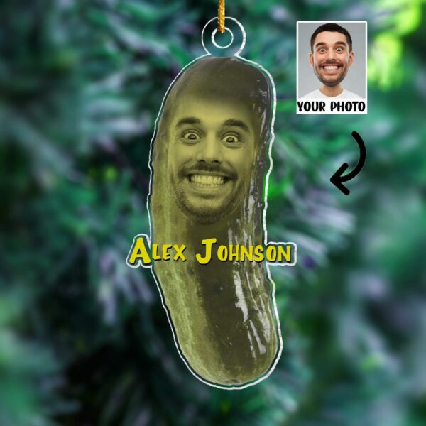 Custom Photo Picolas Cage Christmas Ornament - Personalized Photo Acrylic Ornament - Image 3