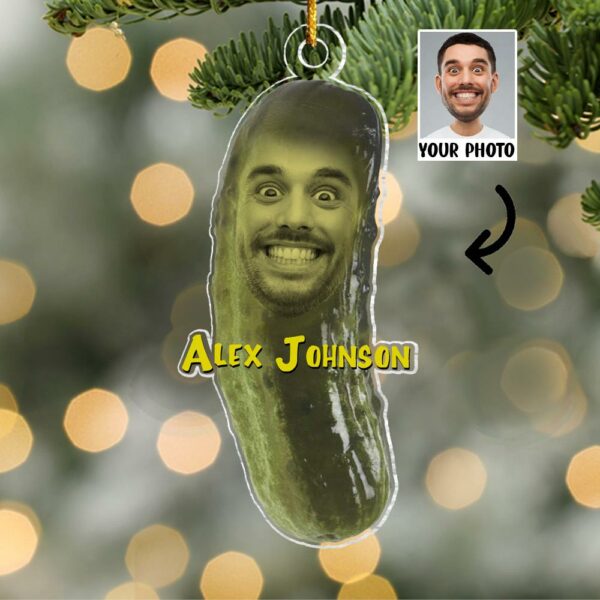 Custom Photo Picolas Cage Christmas Ornament - Personalized Photo Acrylic Ornament - Image 2