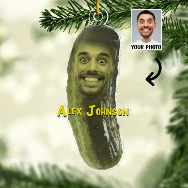 Custom Photo Picolas Cage Christmas Ornament - Personalized Photo Acrylic Ornament - Image 5