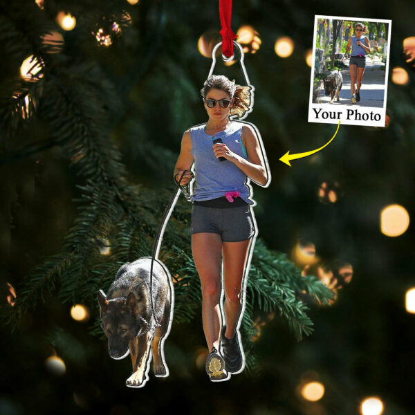 Custom Photo Running Lovers Acrylic Ornament - Personalized Upload Photo Acrylic Ornament For Runner - Image 3