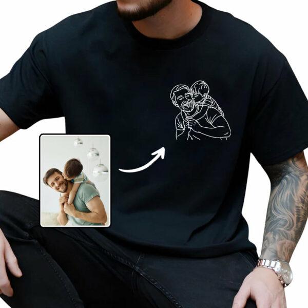 Custom Photo Shirt for Dad, Father's Day Tshirt, Personalized Dad Portrait Shirt, Fathers Day Gifts, Dad Birthday Gifts, Gift for Husband - Image 4