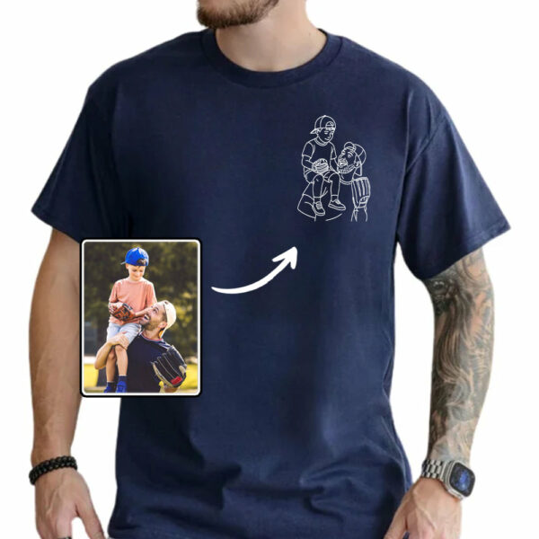 Custom Photo Shirt for Dad, Father's Day Tshirt, Personalized Dad Portrait Shirt, Fathers Day Gifts, Dad Birthday Gifts, Gift for Husband - Image 2