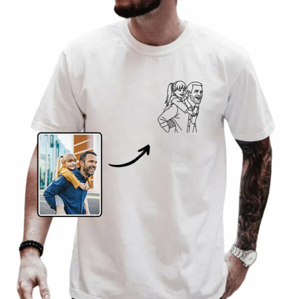 Custom Photo Shirt for Dad, Father's Day Tshirt, Personalized Dad Portrait Shirt, Fathers Day Gifts, Dad Birthday Gifts, Gift for Husband - Image 5