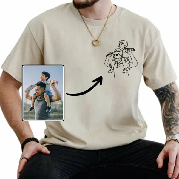 Custom Photo Shirt for Dad, Father's Day Tshirt, Personalized Dad Portrait Shirt, Fathers Day Gifts, Dad Birthday Gifts, Gift for Husband