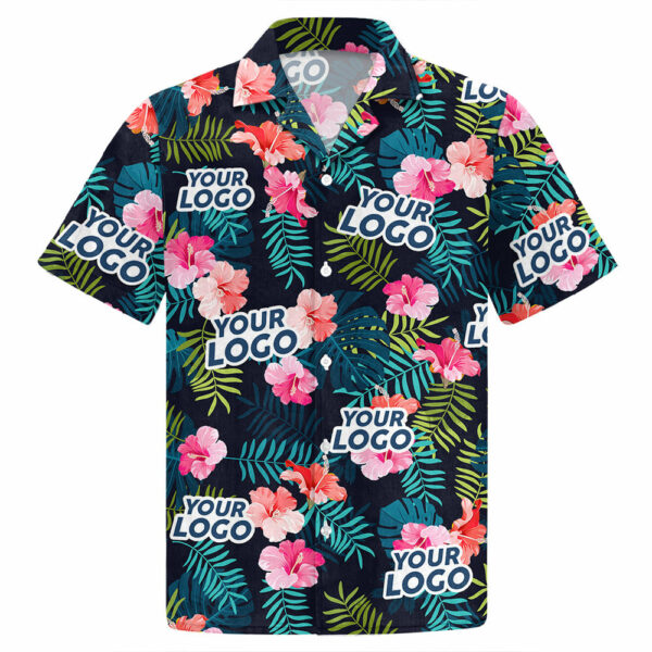 Custom Photo Tropical Vibes Only - Company Logo Personalized Custom Unisex Tropical Hawaiian Shirt - Summer Vacation Gift, Gift For Coworker, Team Members - Image 8