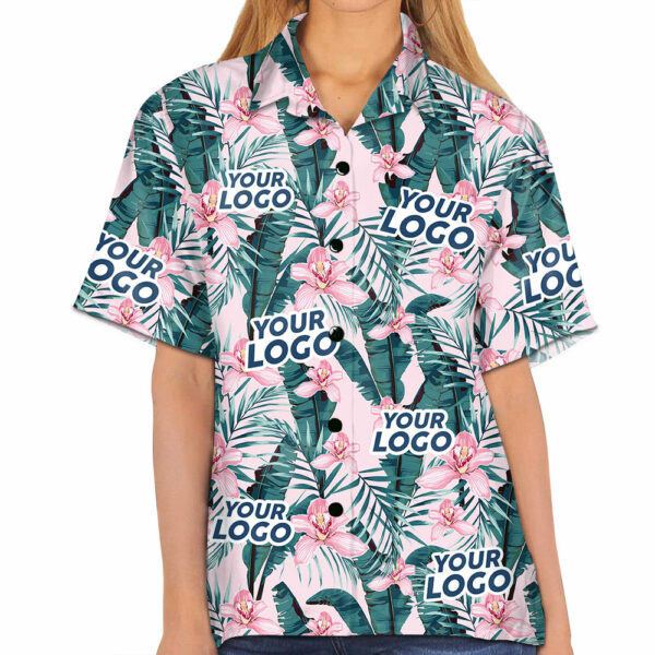 Custom Photo Tropical Vibes Only - Company Logo Personalized Custom Unisex Tropical Hawaiian Shirt - Summer Vacation Gift, Gift For Coworker, Team Members - Image 11
