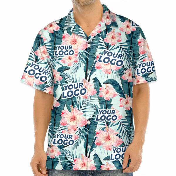Custom Photo Tropical Vibes Only - Company Logo Personalized Custom Unisex Tropical Hawaiian Shirt - Summer Vacation Gift, Gift For Coworker, Team Members - Image 10