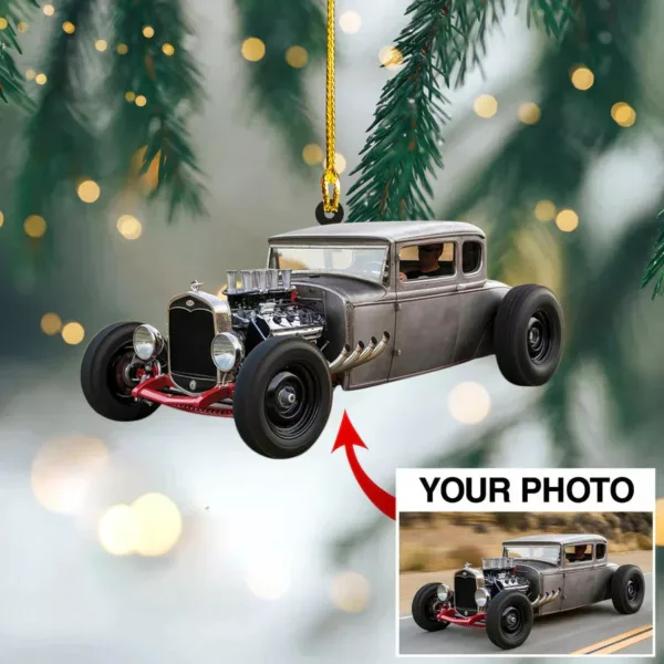 Custom Photo Upload Bug Car Ornament - Personalized Photo Ornament Gift For Bug Car Lovers - Image 2