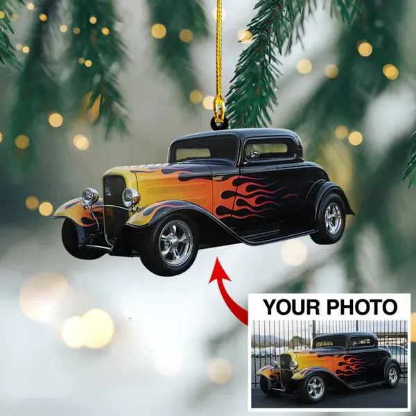 Custom Photo Upload Bug Car Ornament - Personalized Photo Ornament Gift For Bug Car Lovers - Image 3