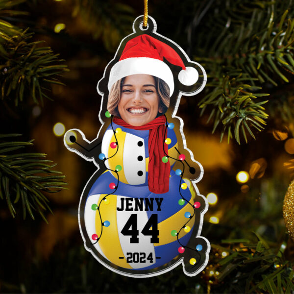 Custom Photo Volleyball Snowman Ornament - Gifts For Players, Team, Boys - Personalized Acrylic Ornament - Image 6