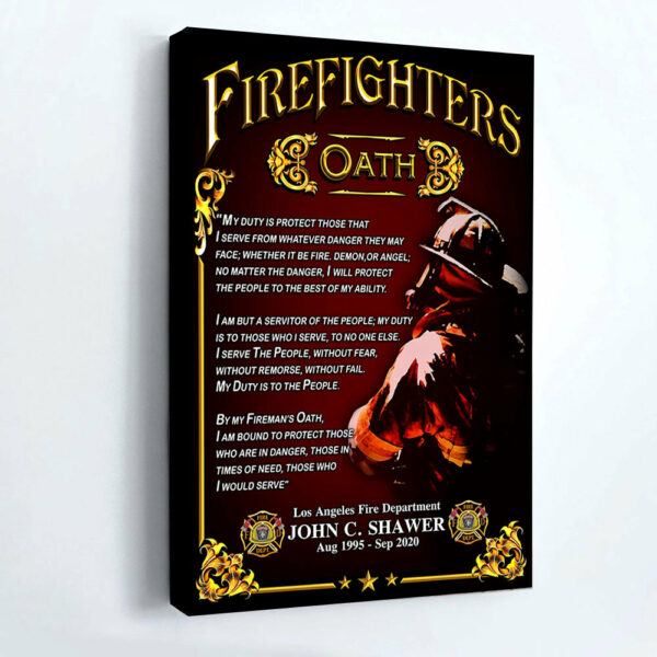 Custom Poster Canvas Firefighter Oath Who Are In Danger Firefighter Gift K1702 - Image 3