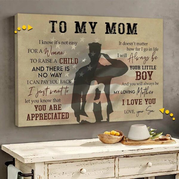 Custom Poster Canvas Prints Soldier For Mom - Image 2