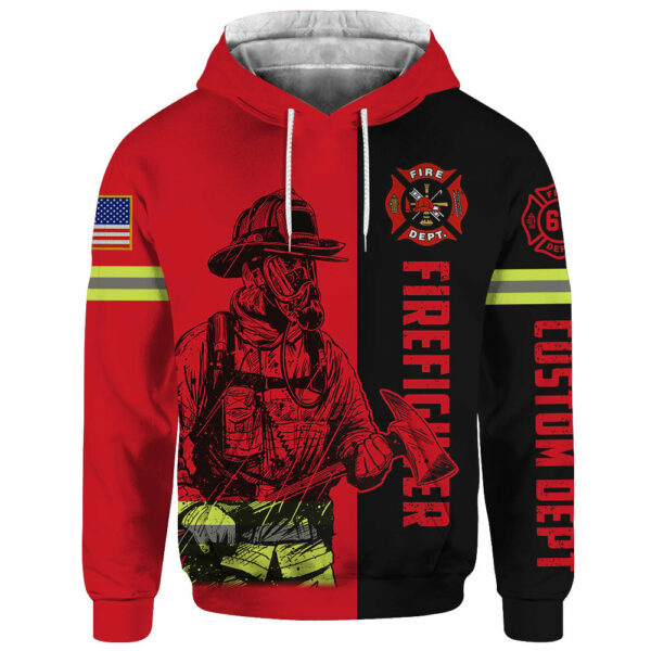 Custom Shirt Firefighter Custom Name Clipart Number Fireman All Over Print Shirt K1702 - Image 4