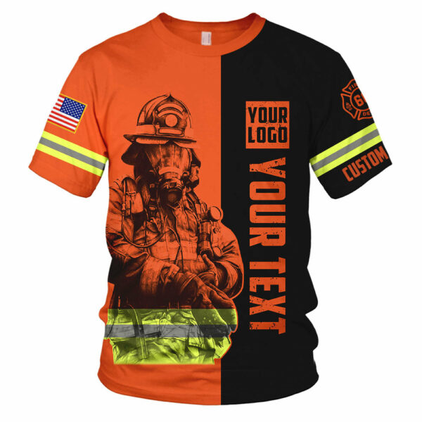Custom Shirt Firefighter Custom Name Clipart Number Fireman All Over Print Shirt K1702 - Image 3
