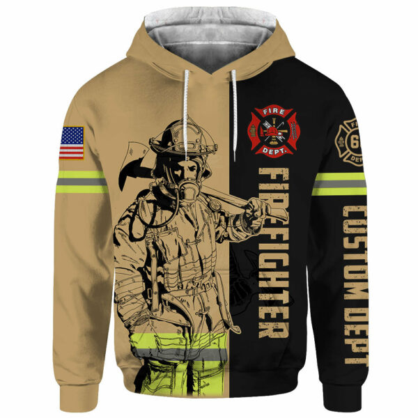 Custom Shirt Firefighter Custom Name Clipart Number Fireman All Over Print Shirt K1702 - Image 2