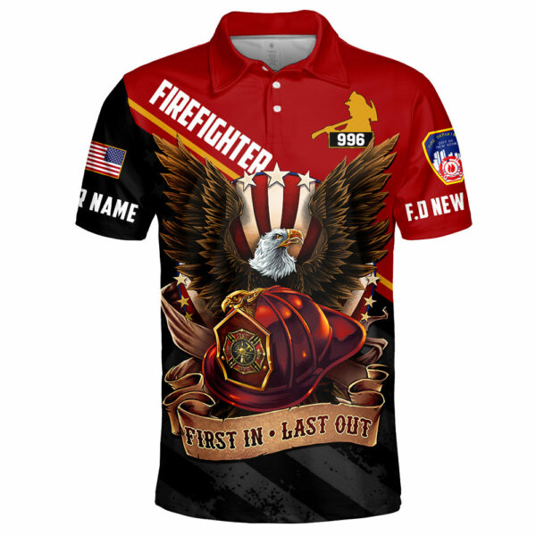 Custom Shirt Gift For Firefighter - Personalized Gifts For Fireman - First In Last Out Bald Eagle Shirt H2511 - Image 6