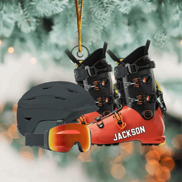 Custom Skiing Ornament - Personalized Acrylic Ornament - Image 2