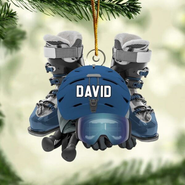 Custom Skiing Ornament - Personalized Acrylic Ornament - Image 4