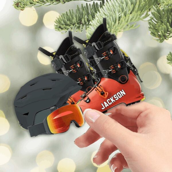 Custom Skiing Ornament - Personalized Acrylic Ornament - Image 7