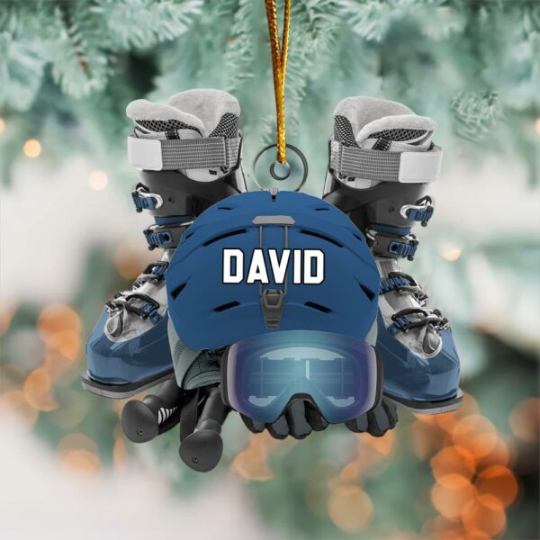 Custom Skiing Ornament - Personalized Acrylic Ornament - Image 2