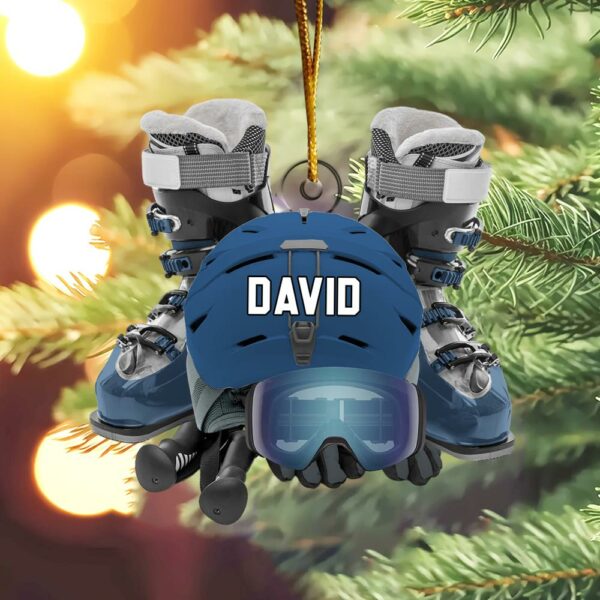 Custom Skiing Ornament - Personalized Acrylic Ornament - Image 6