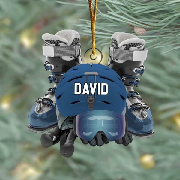 Custom Skiing Ornament - Personalized Acrylic Ornament - Image 3