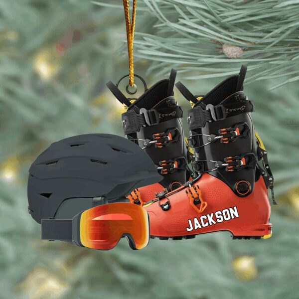 Custom Skiing Ornament - Personalized Acrylic Ornament - Image 3