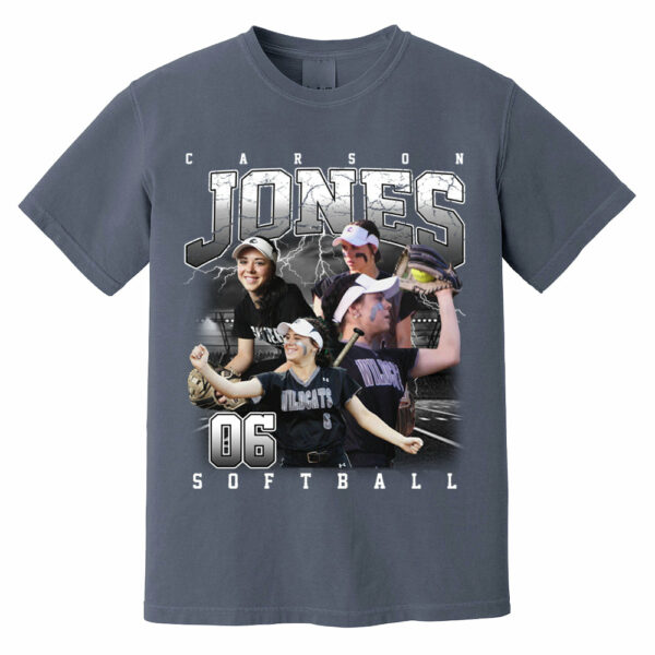 Custom Softball Bootleg Rap Tee - Softball Mom Dad Vintage Graphic Shirt, Team Number Player Name Photo Personalized Shirt - Image 11