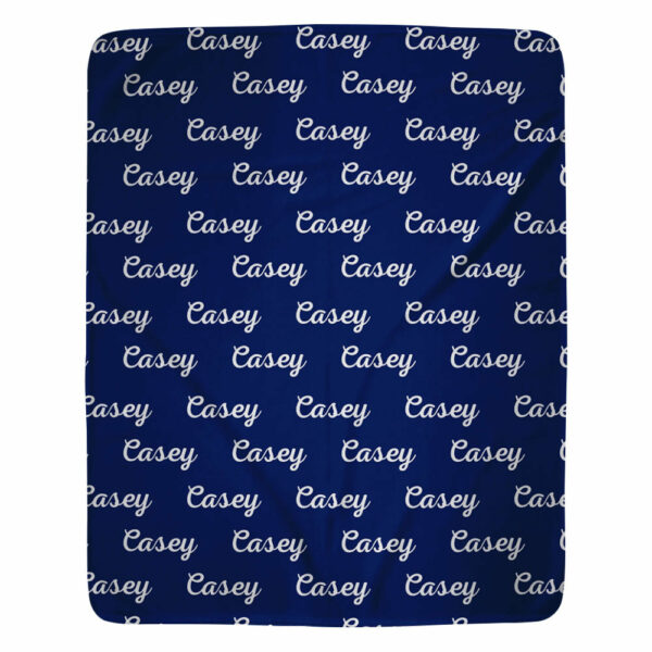 Custom Solid Color & Font Personalized Toddler Blanket - Image 3