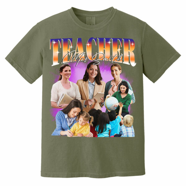 Custom Teacher Bootleg Shirt 90s Vintage Bootleg Custom Face Personalized T Shirt - Image 8