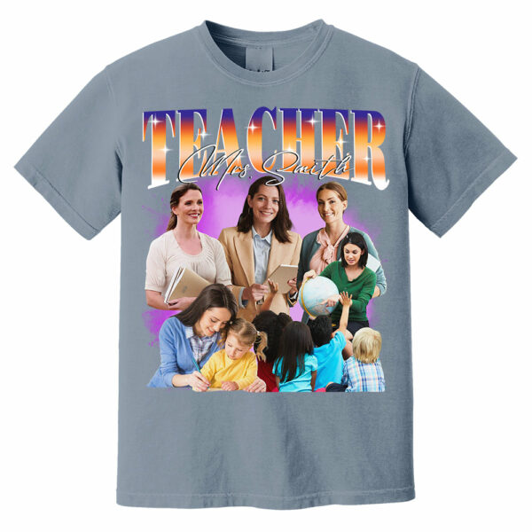 Custom Teacher Bootleg Shirt 90s Vintage Bootleg Custom Face Personalized T Shirt - Image 6