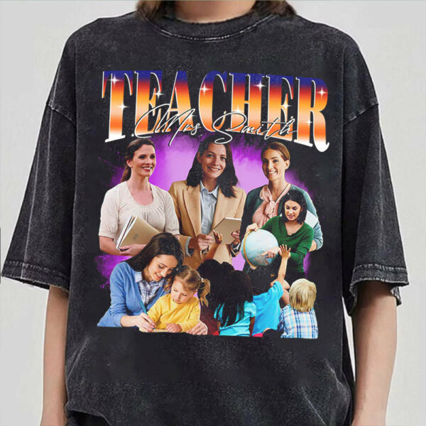 Custom Teacher Bootleg Shirt 90s Vintage Bootleg Custom Face Personalized T Shirt - Image 2