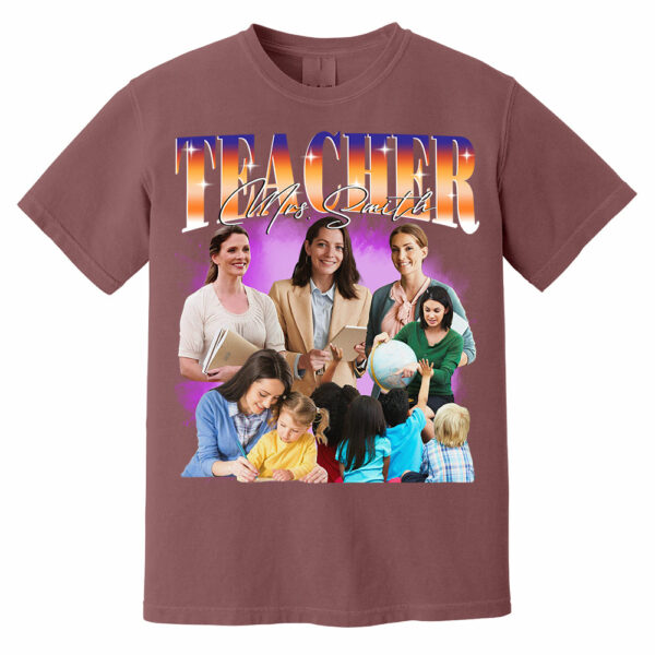 Custom Teacher Bootleg Shirt 90s Vintage Bootleg Custom Face Personalized T Shirt - Image 10