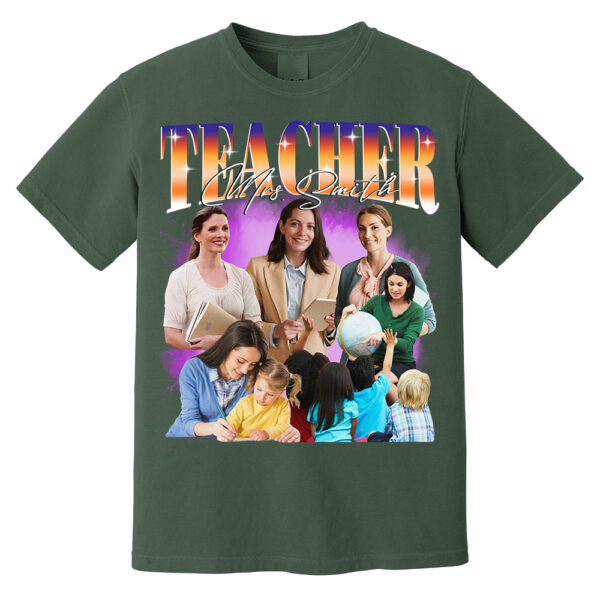 Custom Teacher Bootleg Shirt 90s Vintage Bootleg Custom Face Personalized T Shirt - Image 9