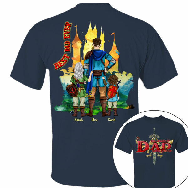 Custom The Legend of Dad â€“ Keeper of Wisdom Shirt - Best Dad Ever - Father's Day 2025 Personalized Shirt - Image 5