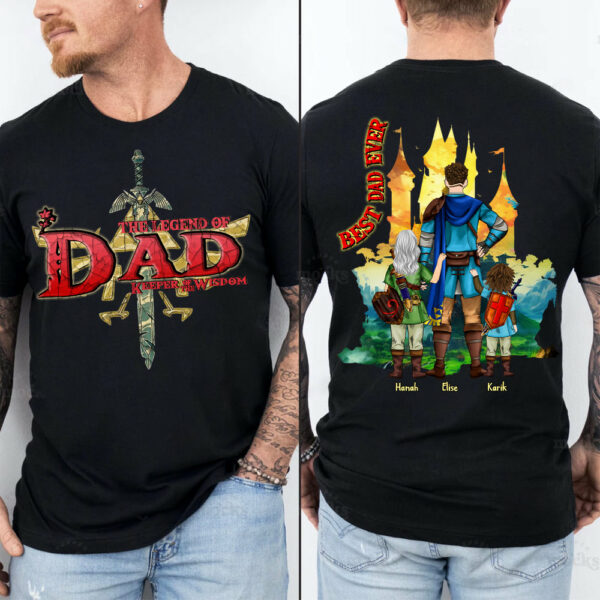 Custom The Legend of Dad â€“ Keeper of Wisdom Shirt - Best Dad Ever - Father's Day 2025 Personalized Shirt