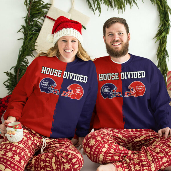 Custom Two Football Team All Over Print Shirt, House Divided Football Sweatshirt, House Divided Shirt, Split Team Shirt, House Divided Shirt - Image 2