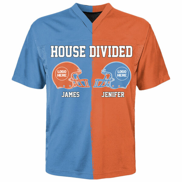 Custom Two Football Team Football Jersey Shirt, House Divided Football Split Team Football Jersey - Image 4