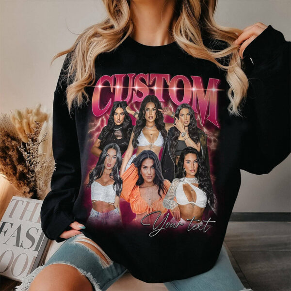 Custom Vintage Bootleg Rap Photo Tee Personalized Unisex T-shirt Gift for Girlfriend & Boyfriend
