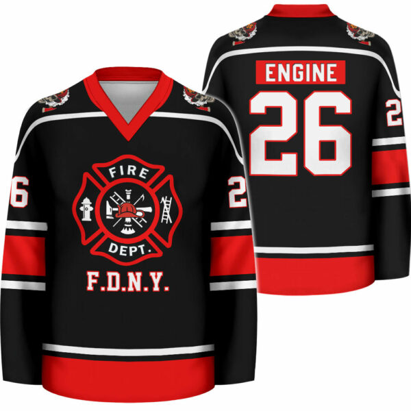 Custom Your Departments Hockey Jerseys Gift For Firefighter K1702 - Image 2