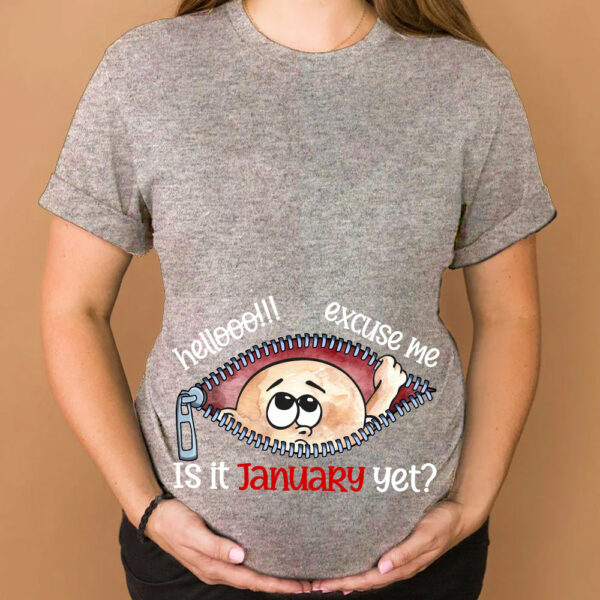 Customizable Months Baby Boy Peeking Bump Black Maternity Shirt - Image 10