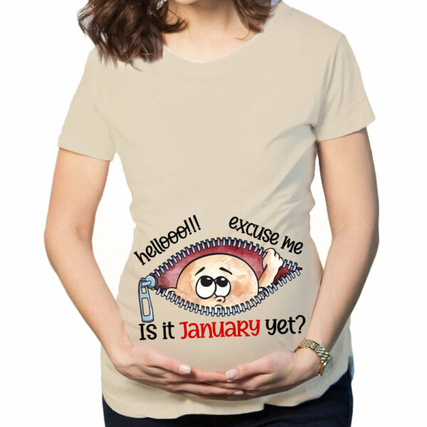 Customizable Months Baby Boy Peeking Bump Black Maternity Shirt - Image 3