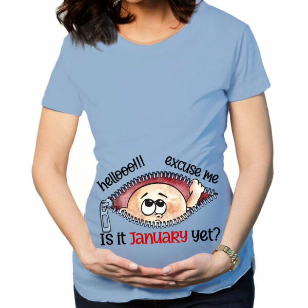 Customizable Months Baby Boy Peeking Bump Black Maternity Shirt - Image 4